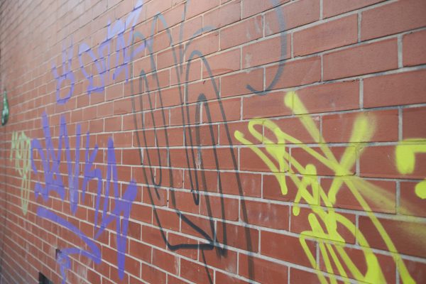 Manchester, UK - 10 May 2017: Graffiti On Wall In Manchester Street